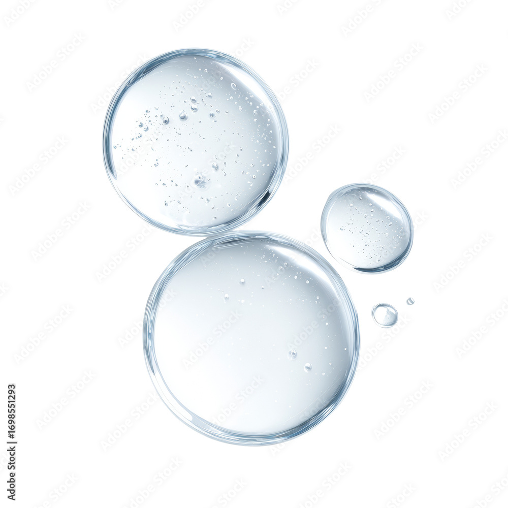 Poster Transparent spheres suspended in isolation showcase delicate liquid structures enhanced with