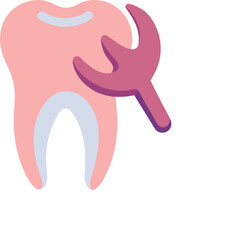 Icon of dental forceps holding a tooth, symbolizing tooth extraction,
