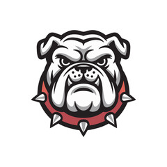 Cartoon angry bulldog head.vector illustration
