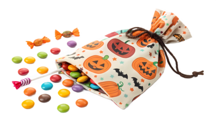 A trick or treating bag with transparent background 