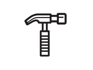 Concrete Testing Hammer Illustration in Clean Modern Vector Line Artwork