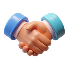 Cartoon handshake illustration isolated on transparent background