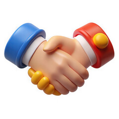 Cartoon handshake illustration isolated on transparent background
