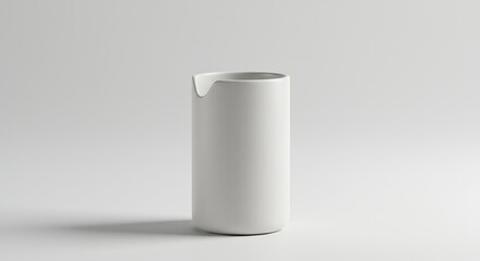 Elegant White Ceramic Pitcher on Clean Background, Perfect for Minimalist Kitchen or Dining Concepts in Contemporary Designs and Still Life
