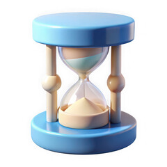 Cartoon hourglass timepiece isolated on transparent background