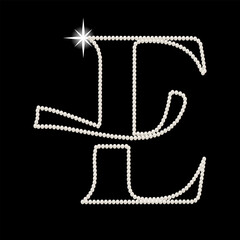 Capital Letters of English alphabet. luxury and elegant font glamour style