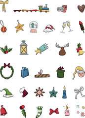 Christmas and New year collection of elements.  decorative elements for invitations, greeting card,s patterns, borders design