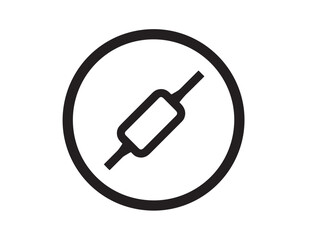 Professional Continuity Tester Device Symbol in Simple Black Vector Line Art