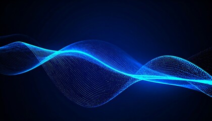 Abstract blue wave pattern on dark background