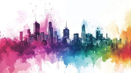 Colorful abstract cityscape