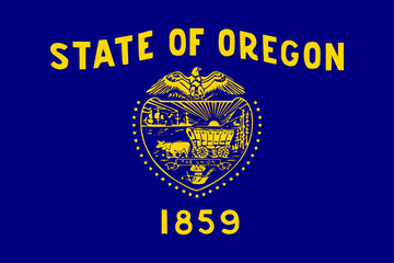 Oregon flag. Oregon USA flag vector. Oregon flag standard color