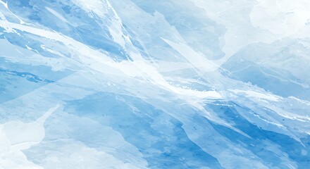 Abstract Blue and White Watercolor Texture with Jagged Lines and Streaks