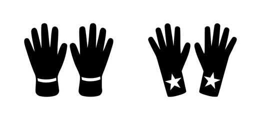 Obraz premium black gloves on a white background. black and white hands