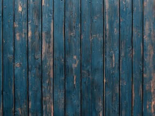 Fototapeta premium A close-up view of a textured blue wooden wall, showcasing weathered planks with natural variations and a rustic charm.