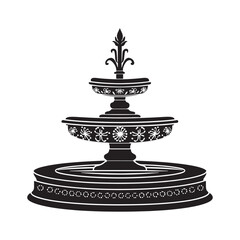 Elegant fountain silhouette.