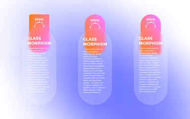 This business graph template features a sleek glass morphing effect ideal for creating visually appealing infographics. Perfect for data presentations and reports.