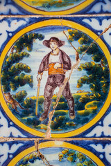 Ceramic tile in Talavera de la Reina, Toledo, Spain