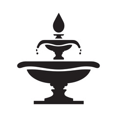 Elegant fountain silhouette.