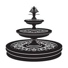 Elegant fountain silhouette.