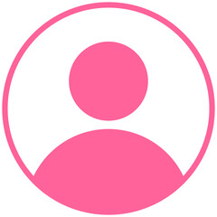 round pink silhouette user icon