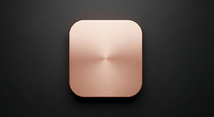 An abstract and artistic close-up of a rose gold button. 