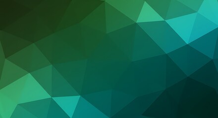 Abstract Geometric Pattern of Green and Teal Triangles