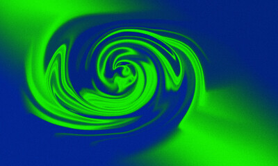 Electric Green Swirl on a Dynamic Blue Background