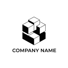Abstract geometric cubes logo design for business branding and identity.