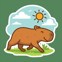 Capybara Cute Summer Illustration Sticker Pack