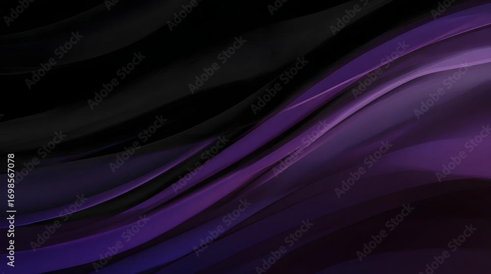Aufkleber abstract purple and black flowing waves creating a dynamic pattern background.
