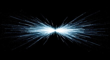 Obraz premium Abstract Light Streaks on Black Background, Bursting Energy, Futuristic Design