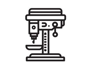 Heavy Duty Drill Press Symbol in Elegant Clean Vector Illustration