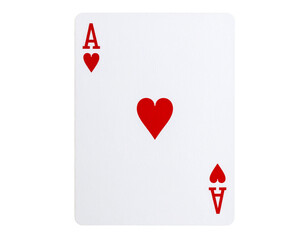 Obraz premium Ace of Hearts Playing Card, Classic Flat Design, Straight Front View, Transparent Background
