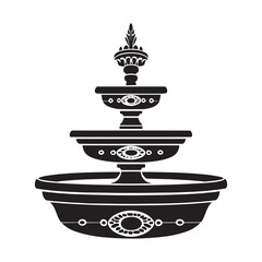 Elegant fountain silhouette.
