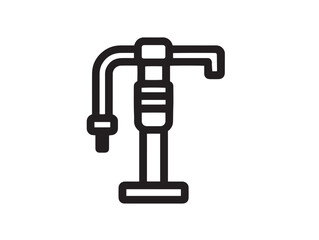 Heavy Duty Drum Pump Symbol in Professional Minimalist Vector Line Art