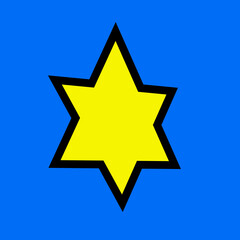 yellow star on blue background