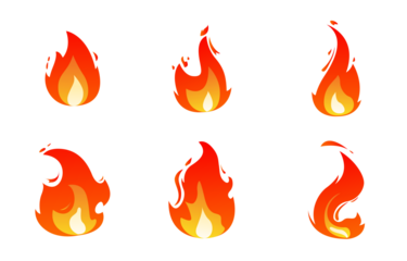 fire flames set