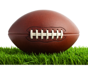 Abstract Still Life, Football on Green Grass, Conceptual Shot.