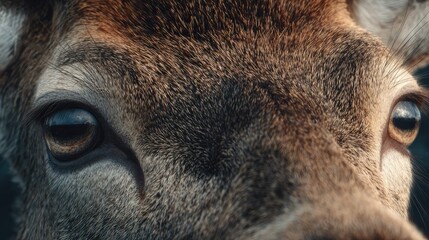 an artistic rendition featuring the head of a deer in profile view against a dark background. the deer has a focused gaze with its eye highlighted by the lighting