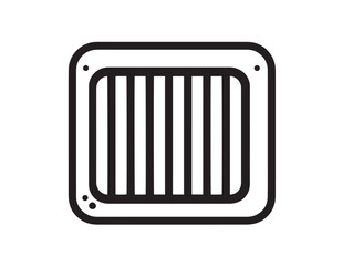 Industrial Electric Heater Icon in Clean Minimal Professional Vector Line Art