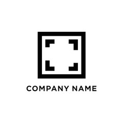 Obraz premium Modern abstract square logo with corner brackets symbolizing focus and expansion.