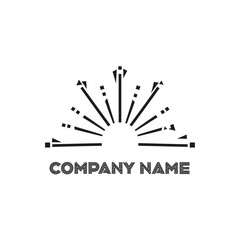 Obraz premium Modern geometric logo design with radiating lines and company name.