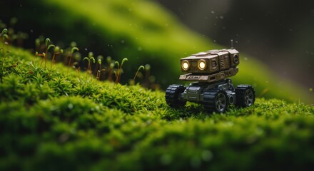 Miniature vehicle on moss
