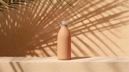 Natural Skincare Packaging with Tropical Light and Shadow