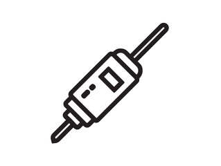 Elegant Electric Screwdriver Illustration in Minimal Black Line Artwork