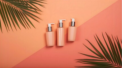 Minimalist Beauty Packaging with Palm Shadows