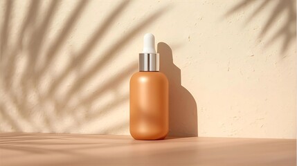 Beauty Serum Bottle in Warm Natural Lighting