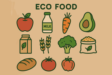 Organic Nutrition Icons – Eco Lifestyle Pack