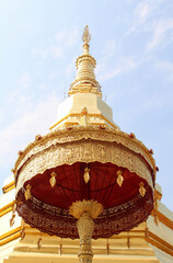 A golden chedi in Wat Phra That Cho Hae