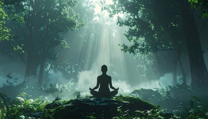 Obraz premium Forest Meditation: Finding Serenity in Nature's Embrace